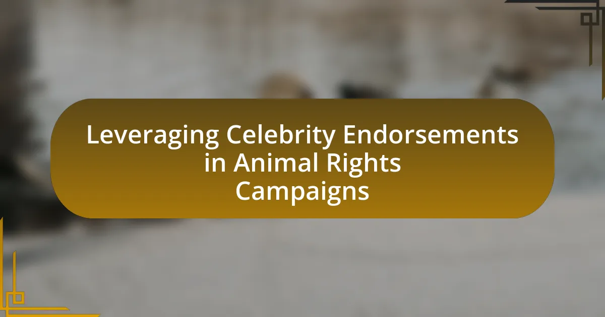 Leveraging Celebrity Endorsements in Animal Rights Campaigns