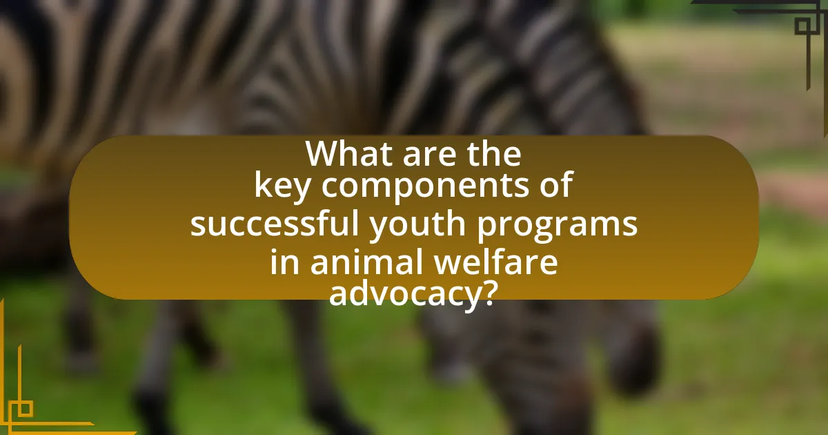 What are the key components of successful youth programs in animal welfare advocacy?