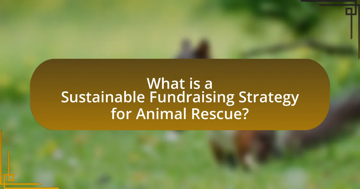 What is a Sustainable Fundraising Strategy for Animal Rescue?