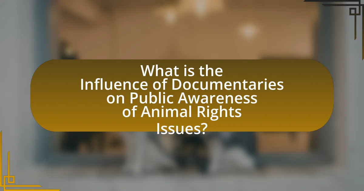 What is the Influence of Documentaries on Public Awareness of Animal Rights Issues?