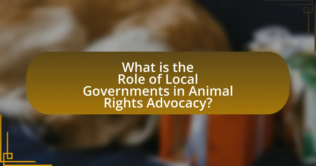 What is the Role of Local Governments in Animal Rights Advocacy?