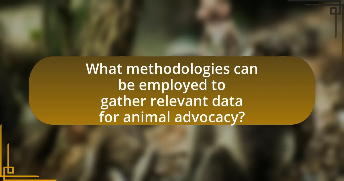 What methodologies can be employed to gather relevant data for animal advocacy?